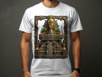 Mexico 2026 FIFA World Cup T-Shirts, Aztec Mayan Temple Design, Copa Mundial Football Tee, Quetzalcoatl Jaguar Art, Soccer Fan Shirt