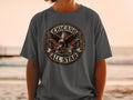 Chicano Brown Pride All Star eagle and star emblem on a t-shirt.