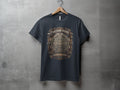 Dark t-shirt with ornate Aztec-inspired 