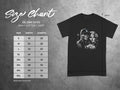 Gildan 5000 t-shirt size chart with width and length measurements.