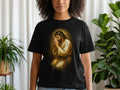 T-shirt with Jesus praying, hands clasped in a gold halo.