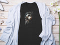 Black t-shirt featuring Jesus Christ with a crown of thorns.