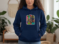 Navy hoodie with 