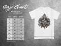 Gildan 5000 heavy cotton t-shirt size chart with measurements in inches.