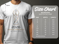 Gildan 5000 t-shirt size chart with dimensions for 2026 North America.