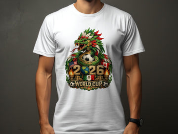 2026 World Cup Quetzalcoatl T-Shirts, USA Canada Mexico Soccer Fan Tee, Aztec Serpent Football Art, North American Tournament Gift