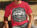 Red t-shirt with a 