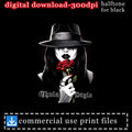 Chola Style design with woman holding red rose, digital download.