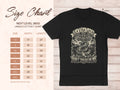 Size chart for Next Level 3600 unisex cotton t-shirt with measurements.