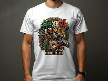 Mexico 2026 FIFA World Cup T-Shirt, Jaguar Tribal Soccer Fan Gear, Cultura y Pasion Mundial Tee, Aztec Spirit Football Top, Patriotic Mexico