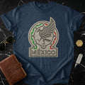 Navy blue t-shirt with the Mexico national team logo embroidered on the chest.