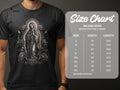 Gildan 5000 Heavy Cotton T-Shirt size chart for width and length measurements.