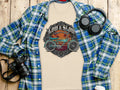 Tan t-shirt with 