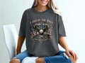 Dark t-shirt with eagle, flag, and 