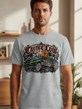 Green classic car with 