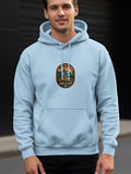 Light blue hoodie with 
