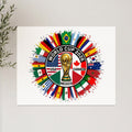 World Cup 2026 logo with flags of USA, Mexico, and Canada.
