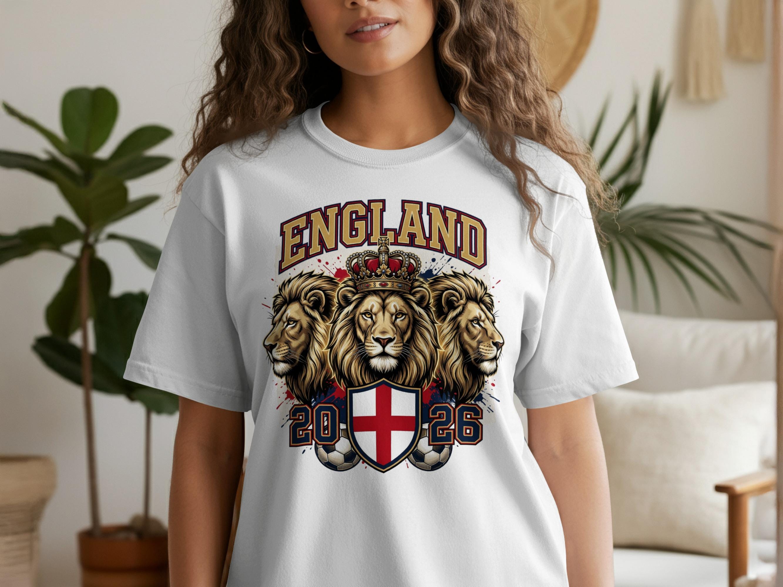 England Football T-Shirt, Three Lions Crown, St George Cross, 2026 Supporter Tee